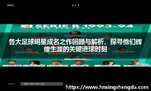 各大足球明星成名之作回顾与解析，探寻他们辉煌生涯的关键进球时刻